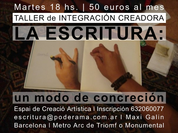 TALLER de ESCRITURA de Maxi Galin | Martes 18.30 hs.